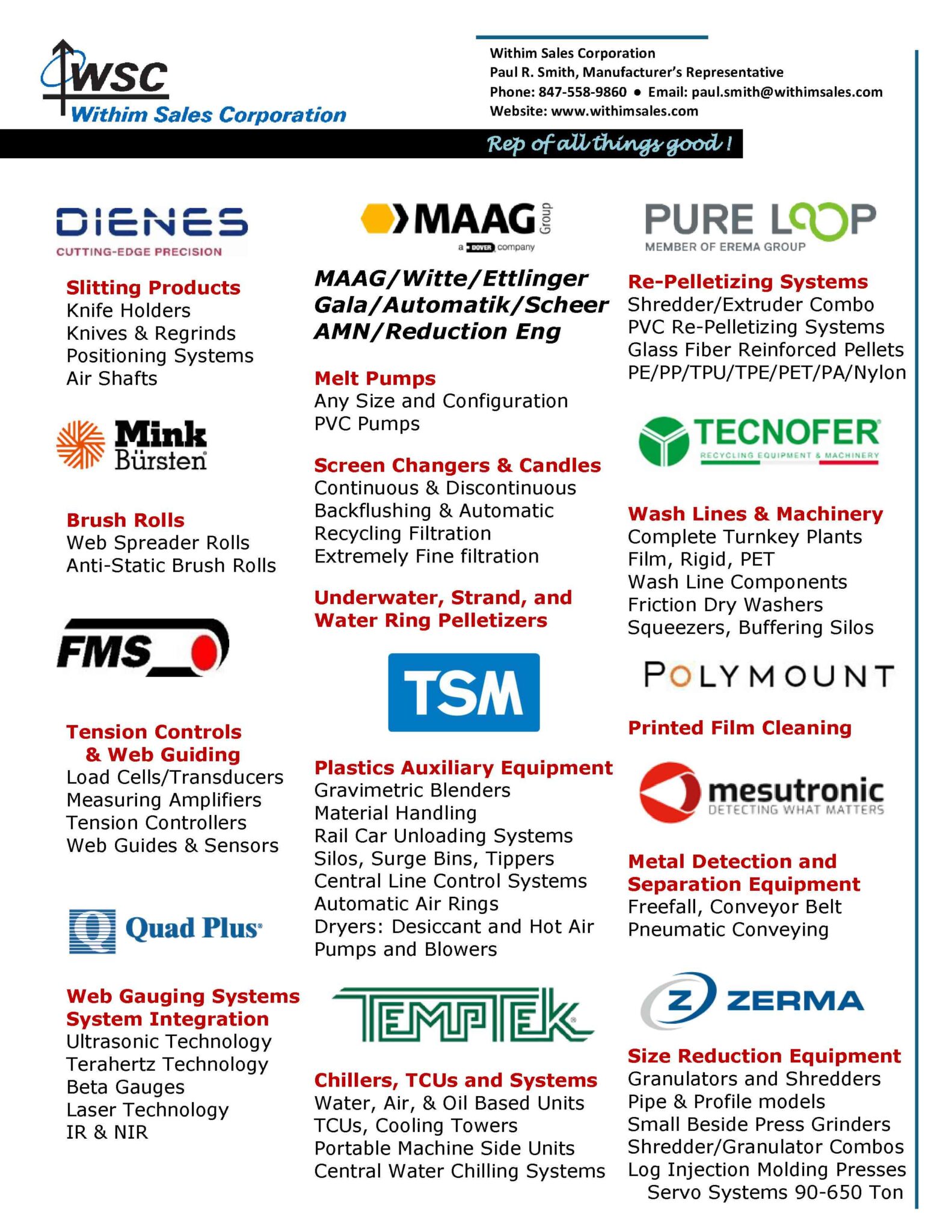 Line Card - Withim Sales Corporation